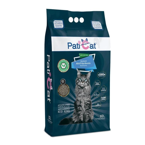 Paticat Aktif Karbonlu İnce Taneli Topaklanan Kedi Kumu 10 LT - 1