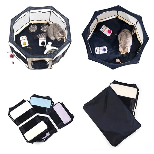 Pawingo Kedi ve Köpekler için Oyun Parkı 70 x 47 Cm Lila - 2