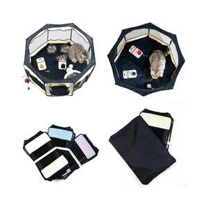 Pawingo Kedi ve Köpekler için Oyun Parkı 70 x 47 Cm Siyah - 2