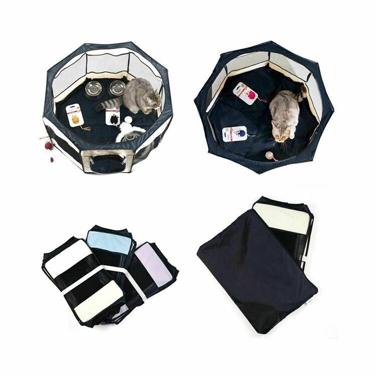 Pawingo Kedi ve Köpekler için Oyun Parkı 70 x 47 Cm Siyah - 2