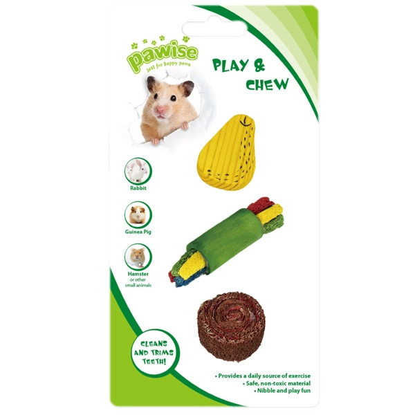 Pawise Ahşap - Lif Yenebilir Kemirme Oyuncağı No 4 - 1