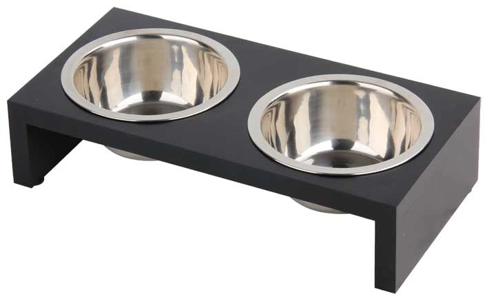 Pawise Ahşap Standlı İkili Mama - Su Kabı Seti 200 Ml - 1