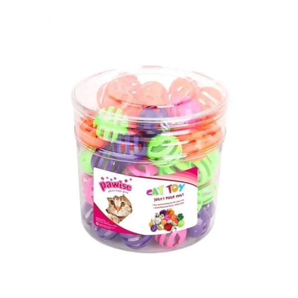 Pawise Kedi Oy. Plastik Sesli Top 60 Adet Kutulu - 1