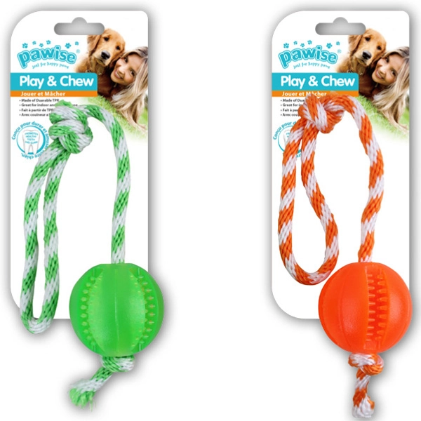 Pawise Kemirme Oyuncağı İpli Top 40 cm - 1