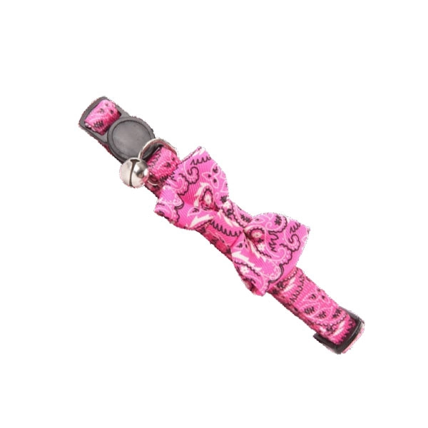 Pawise Papyonlu Kedi Boyun Tasması Pembe - 1