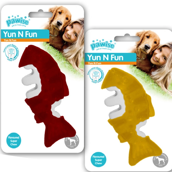 Pawise Yum N Fun Balık Aromalı Çiğneme Köpek Oyuncağı 12,5 cm - 1