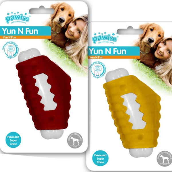 Pawise Yum N Fun Tavuk Aromalı Çiğneme Köpek Oyuncağı 11 cm - 1