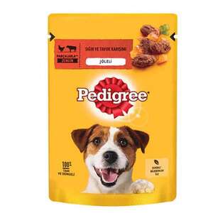 Pedigree Sığır Etli ve Tavuklu Yetişkin Köpek Yaş Maması 100 gr