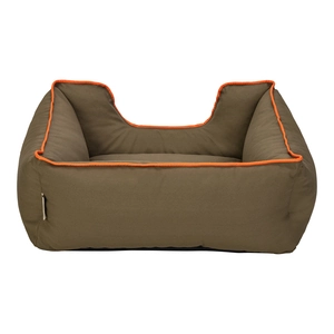 Pet Comfort Alpha  Kedi ve Köpek Yatağı Haki w Turuncu Biye S 60x50cm - 3