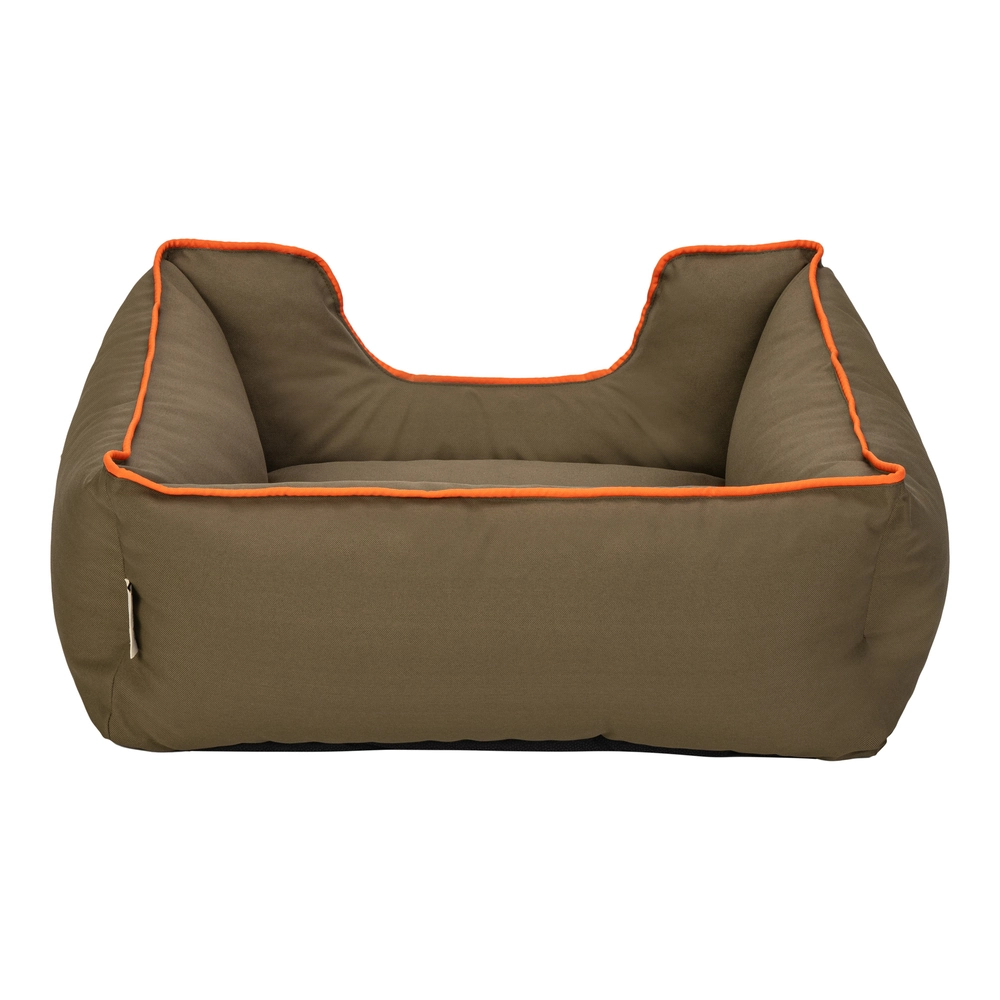 Pet Comfort Alpha  Kedi ve Köpek Yatağı Haki w Turuncu Biye S 60x50cm - 3