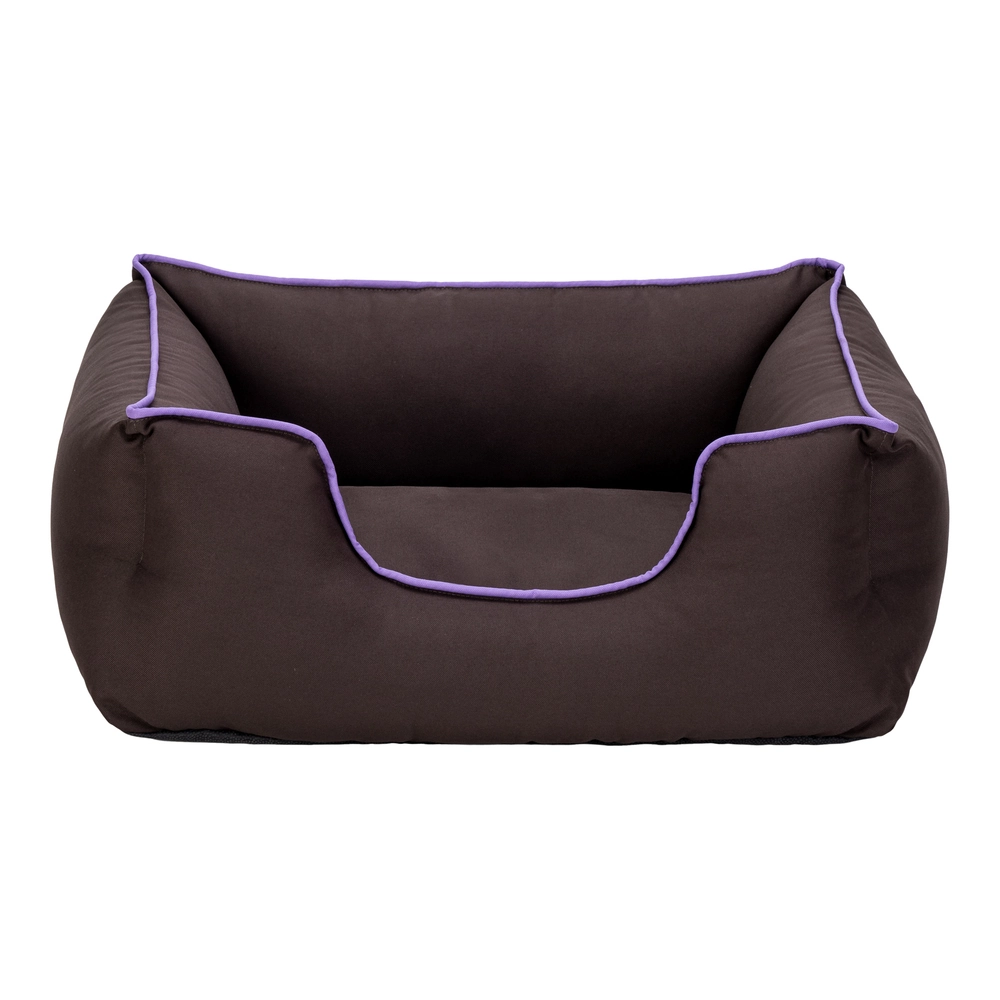 Pet Comfort Alpha  Kedi ve Köpek Yatağı Kahverengi w Mor Biye S 60x50cm - 1