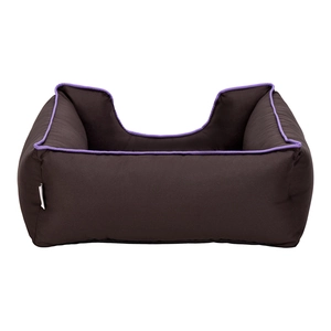 Pet Comfort Alpha  Kedi ve Köpek Yatağı Kahverengi w Mor Biye S 60x50cm - 3