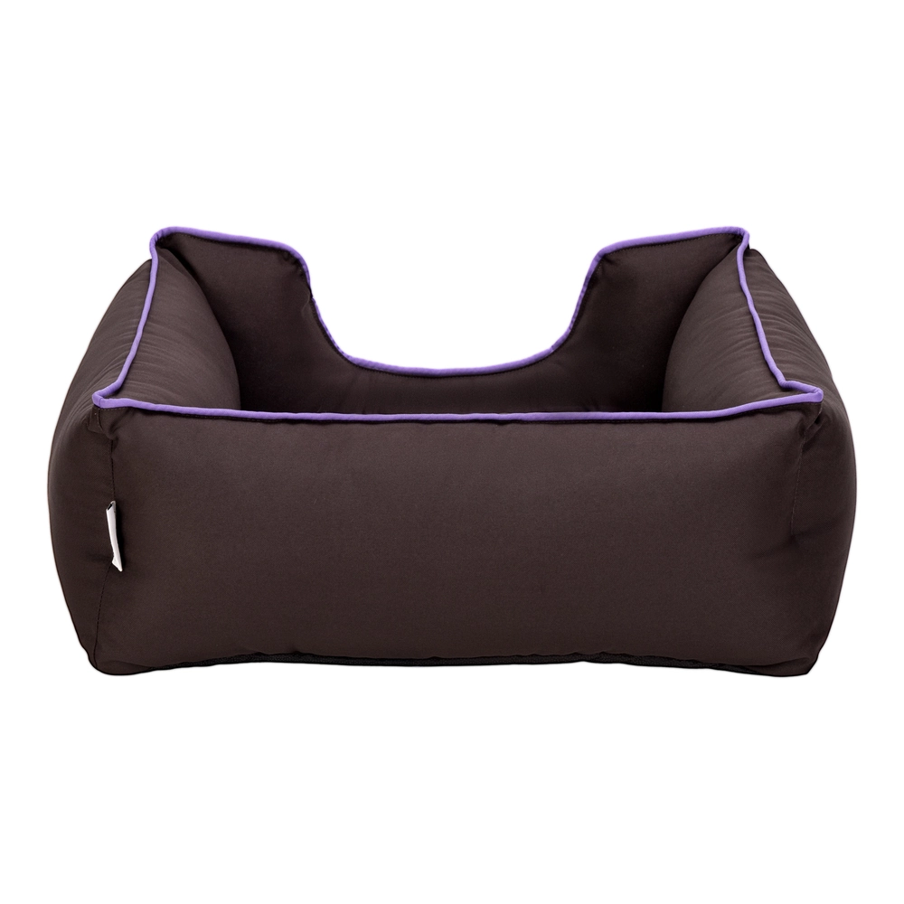Pet Comfort Alpha  Kedi ve Köpek Yatağı Kahverengi w Mor Biye S 60x50cm - 3