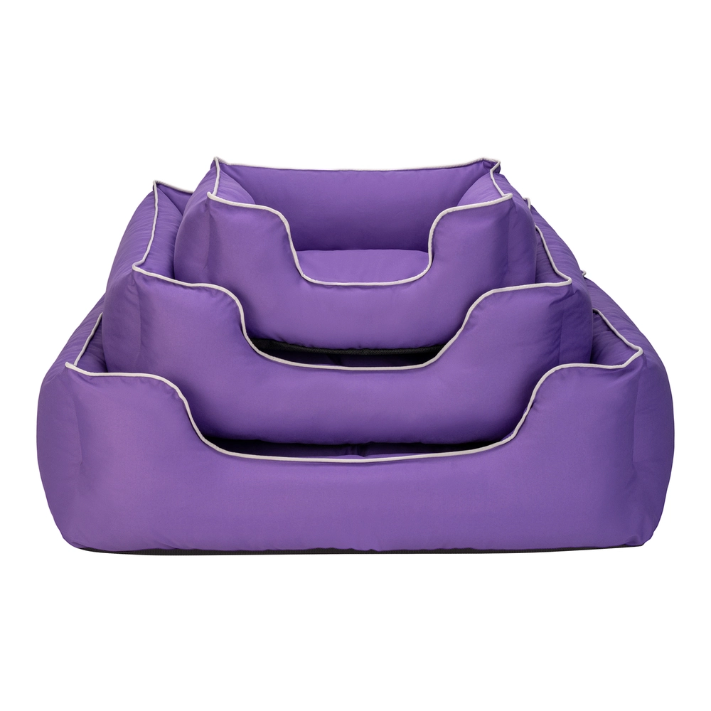 Pet Comfort Alpha  Kedi ve Köpek Yatağı Mor w Beyaz Biye S 60x50cm - 4
