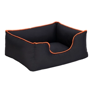 Pet Comfort Alpha  Kedi ve Köpek Yatağı Siyah w Turuncu Biye S 60x50cm - 2