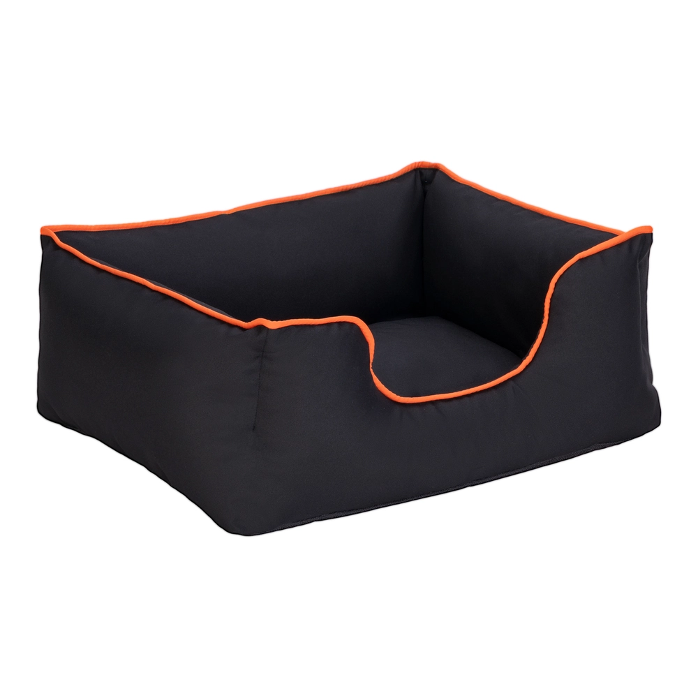 Pet Comfort Alpha  Kedi ve Köpek Yatağı Siyah w Turuncu Biye S 60x50cm - 2