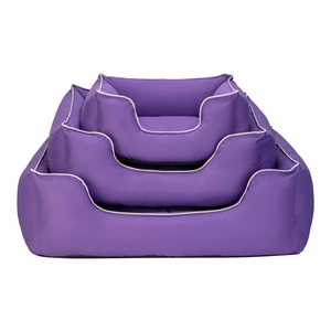 Pet Comfort Alpha  Köpek Yatağı Mor w Beyaz Biye L 105x85cm - 5