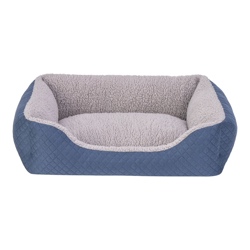 Pet Comfort Bravo Duo  Kedi ve Köpek Yatağı Mavi/Gri Peluş S 55x45cm - 1