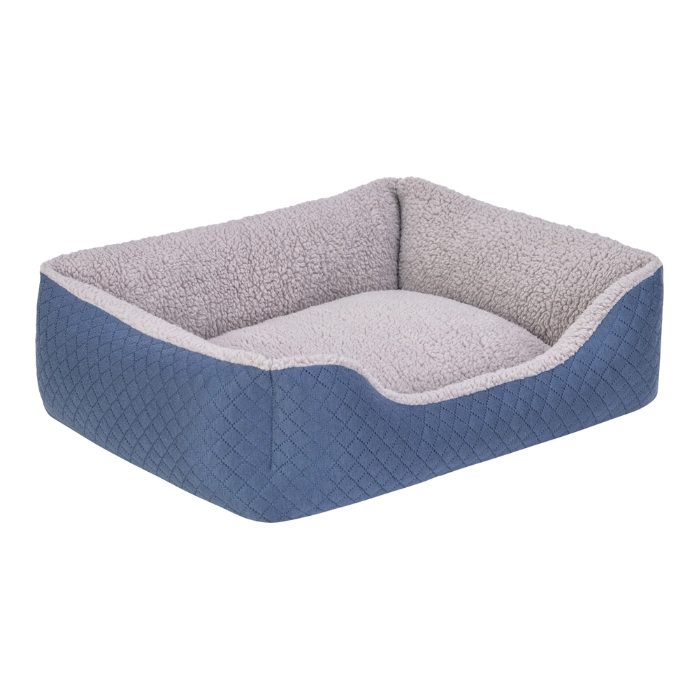 Pet Comfort Bravo Duo  Kedi ve Köpek Yatağı Mavi/Gri Peluş S 55x45cm - 2