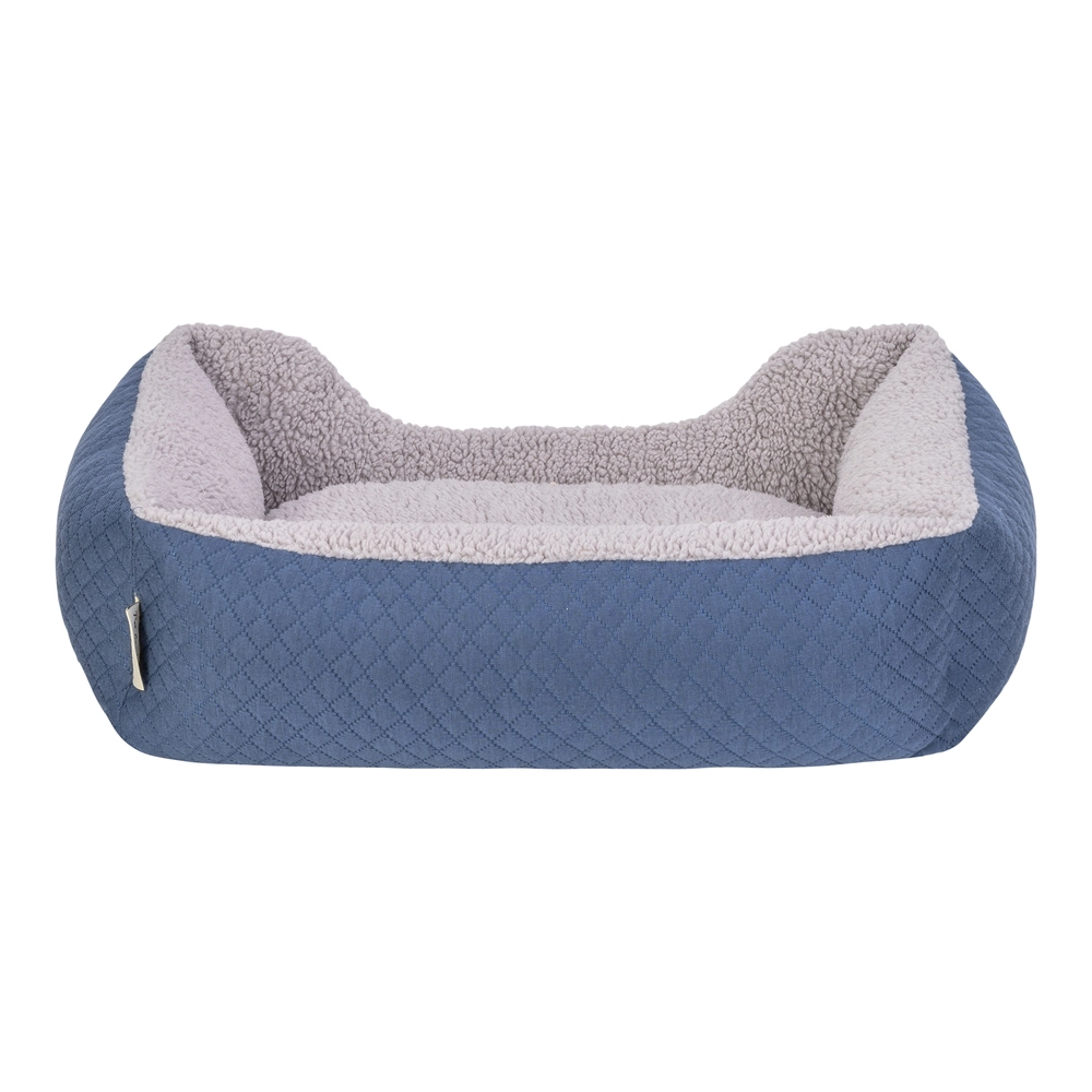 Pet Comfort Bravo Duo  Kedi ve Köpek Yatağı Mavi/Gri Peluş S 55x45cm - 3