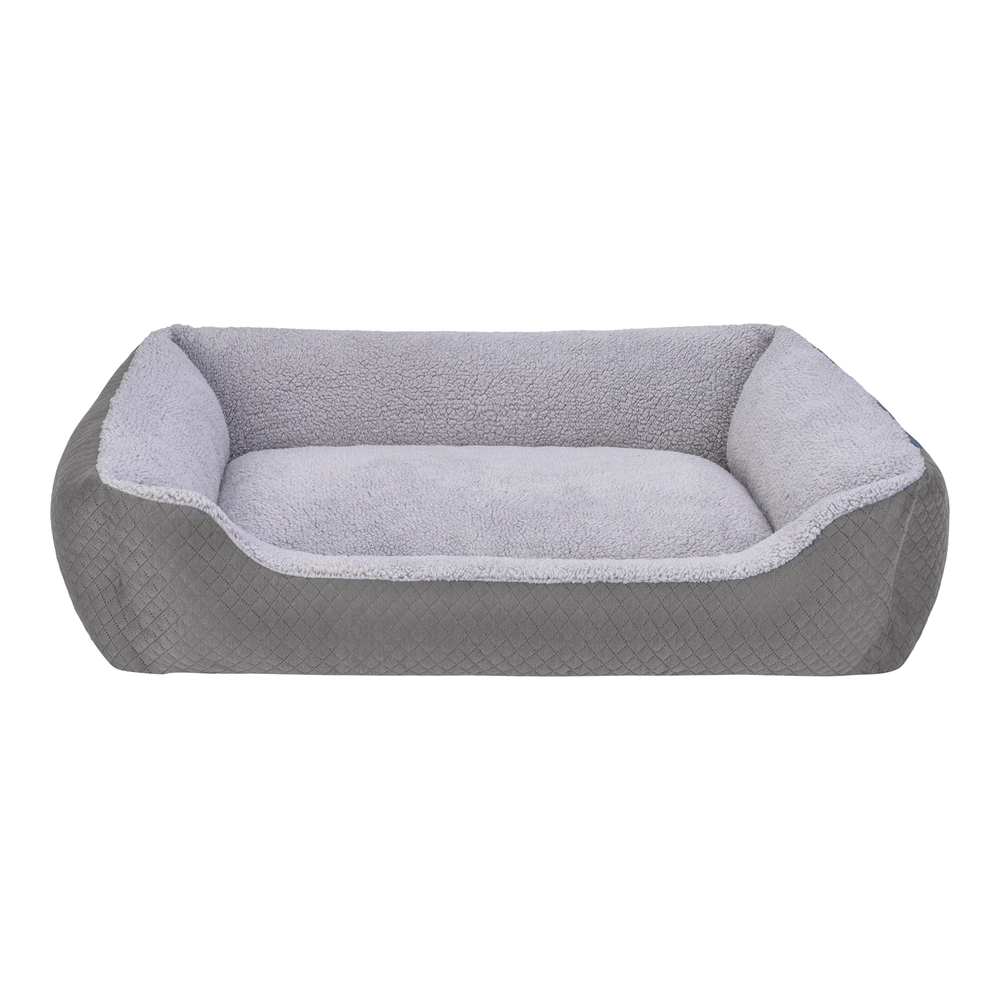 Pet Comfort Bravo Duo  Köpek Yatağı Gri/Gri Peluş L 90x70cm - 1
