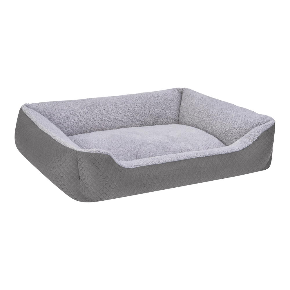 Pet Comfort Bravo Duo  Köpek Yatağı Gri/Gri Peluş L 90x70cm - 2