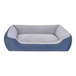 Pet Comfort Bravo Duo  Köpek Yatağı Mavi/Gri Peluş L 90x70cm - 1