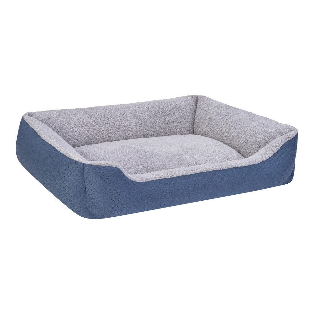 Pet Comfort Bravo Duo  Köpek Yatağı Mavi/Gri Peluş L 90x70cm - 2