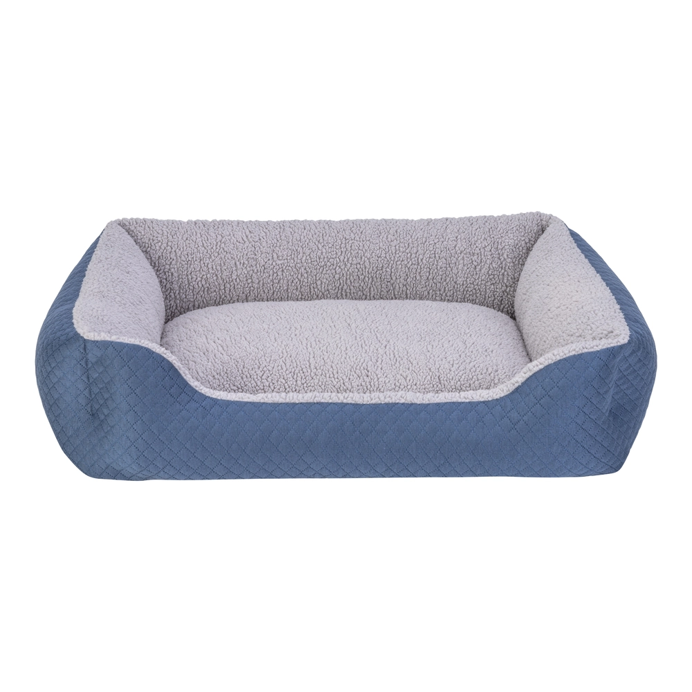 Pet Comfort Bravo Duo  Köpek Yatağı Mavi/Gri Peluş M 75x60cm - 1