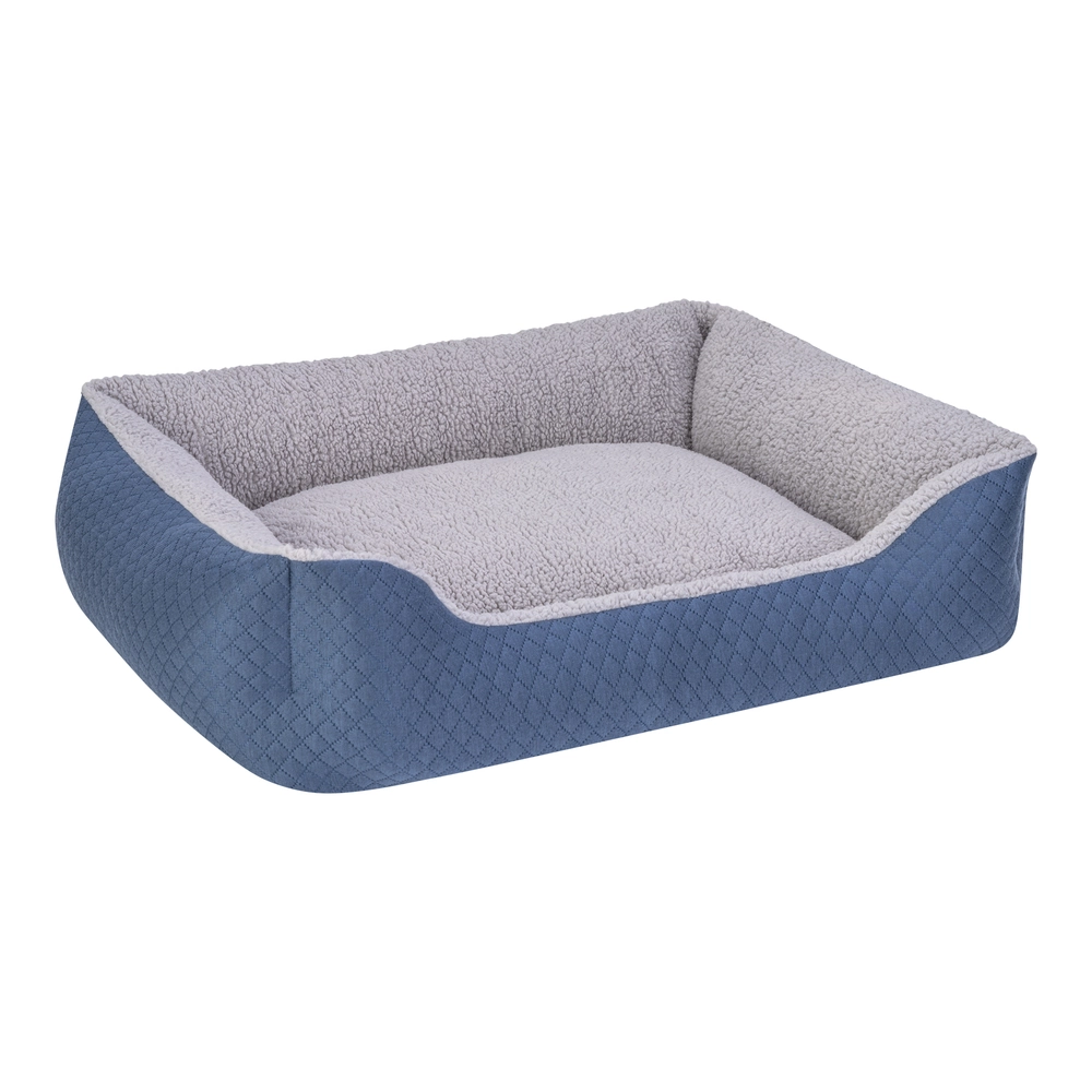 Pet Comfort Bravo Duo  Köpek Yatağı Mavi/Gri Peluş M 75x60cm - 2