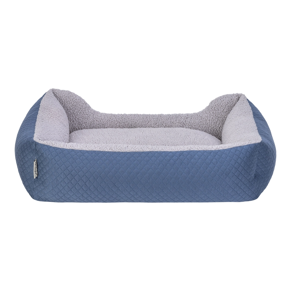 Pet Comfort Bravo Duo  Köpek Yatağı Mavi/Gri Peluş M 75x60cm - 3