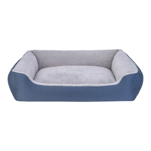 Pet Comfort Bravo Duo  Köpek Yatağı Mavi/Gri Peluş XL 105x80cm - 1