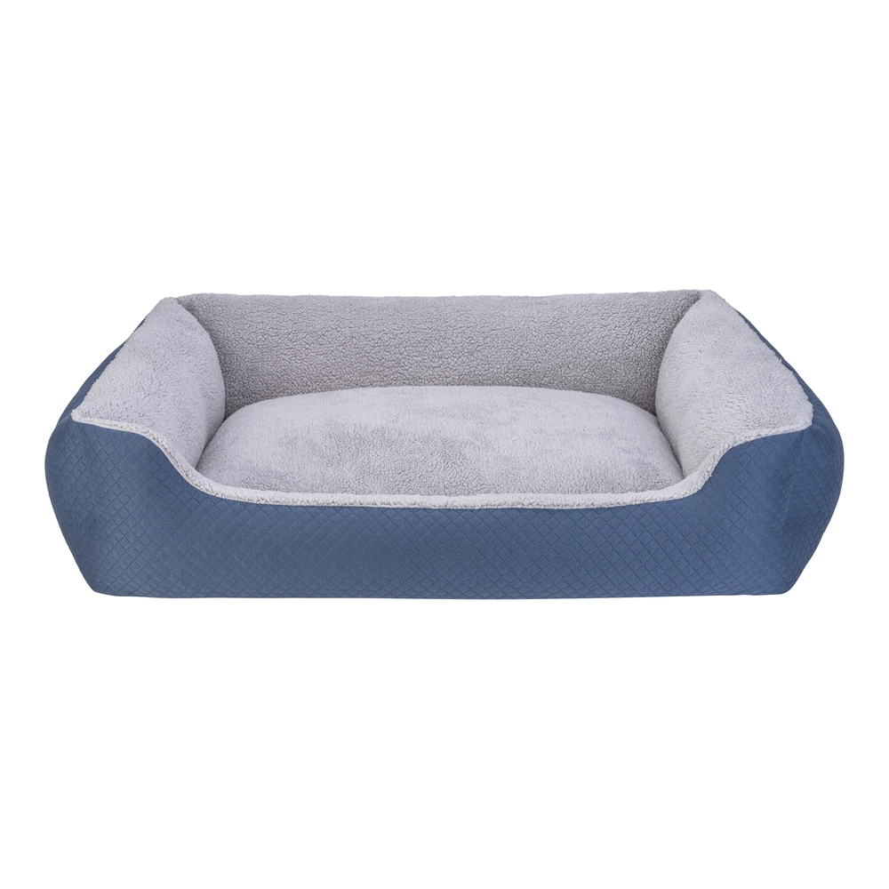 Pet Comfort Bravo Duo  Köpek Yatağı Mavi/Gri Peluş XL 105x80cm - 1