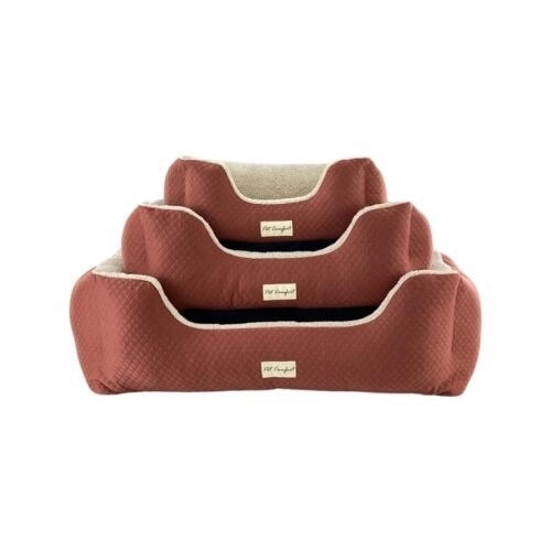 Pet Comfort Echo  Köpek Yatağı Tarçın/Ecru Peluş M 80x65cm - 1