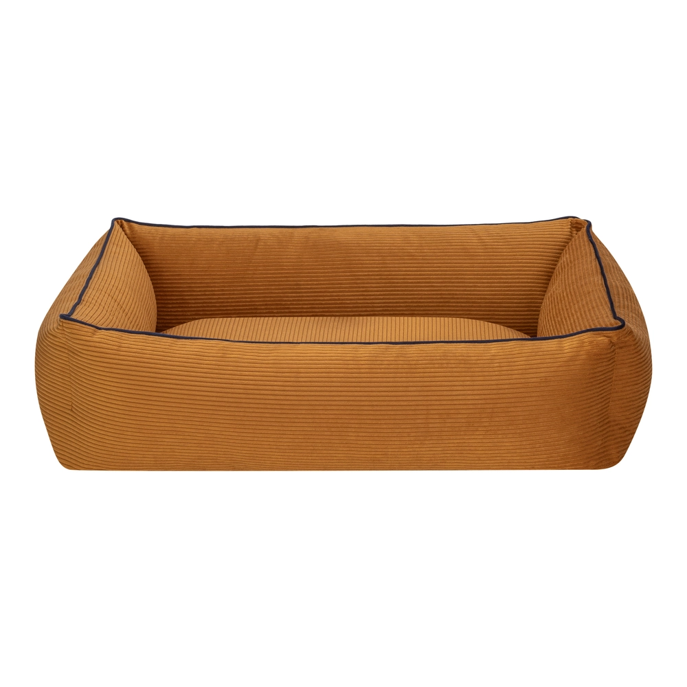 Pet Comfort Golf  Kedi ve Köpek Yatağı Hardal w Parliament Mavi Biye S 75x60cm - 1