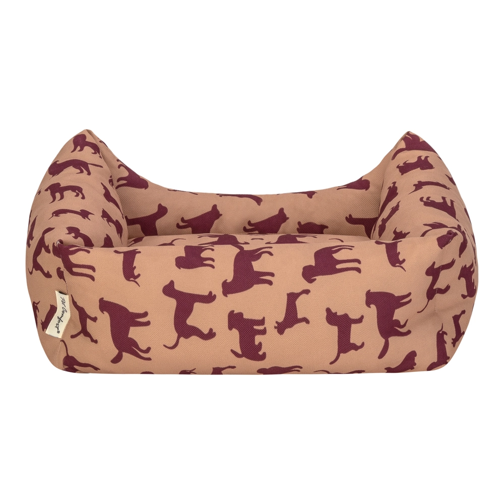 Pet Comfort Uniform Bej-Bordo Kedi ve Köpek Yatağı S 50x40cm - 3