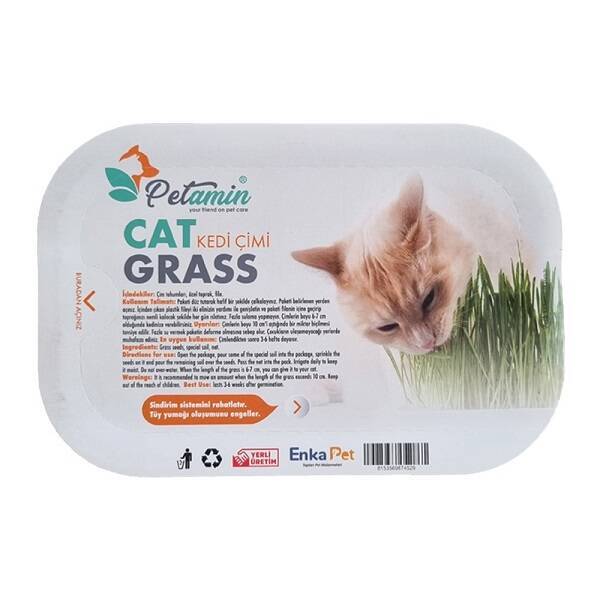 Petamin Tüy Yumaklarına Karşı Doğal Fileli Kedi Çimi - 1