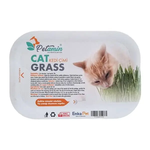 Petamin Tüy Yumaklarına Karşı Doğal Fileli Kedi Çimi - 1