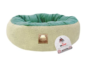 Petboss Çift Taraflı Simit Kedi Köpek Yatağı Turkuaz Krem 50 Cm