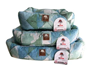 Petboss Mavi Yeşil Kare Desenli Kedi Köpek Yatağı Medium - 2