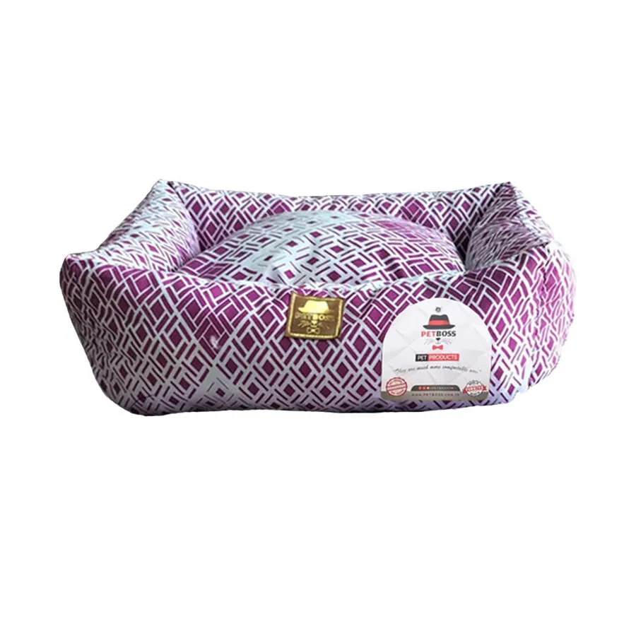 Petboss  Pembe Beyaz Desenli Kedi Köpek Yatağı Large - 1