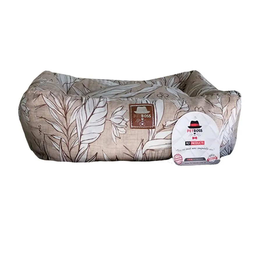 Petboss Krem Beyaz Çiçek Desenli Kedi Köpek Yatağı Medium - 1