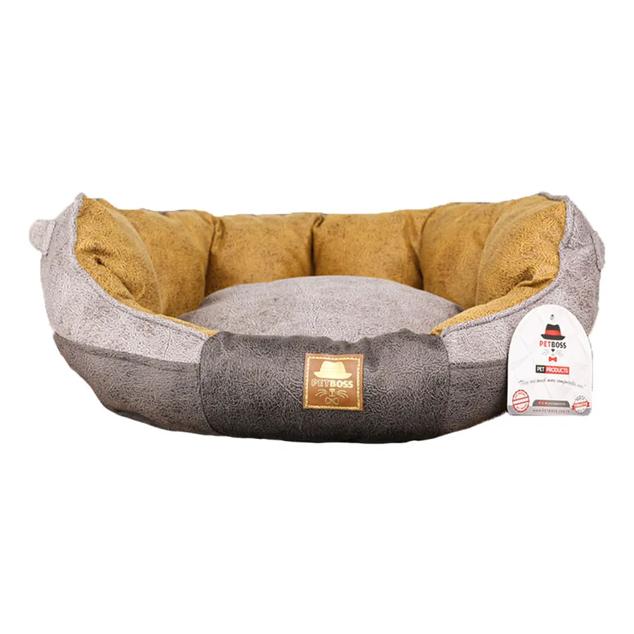 Petboss İstridye Kedi Köpek Yatağı Kahve Gri Antrasit Small - 1