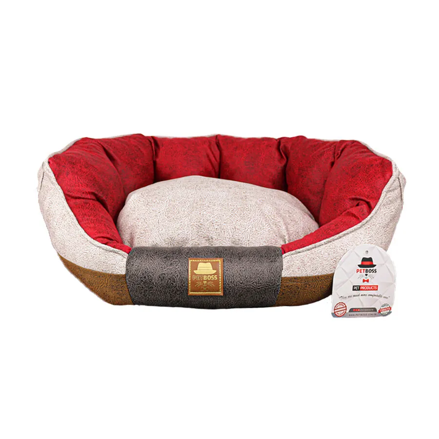 Petboss İstridye Kedi Köpek Yatağı Kırmızı Gri Kahve Small - 1