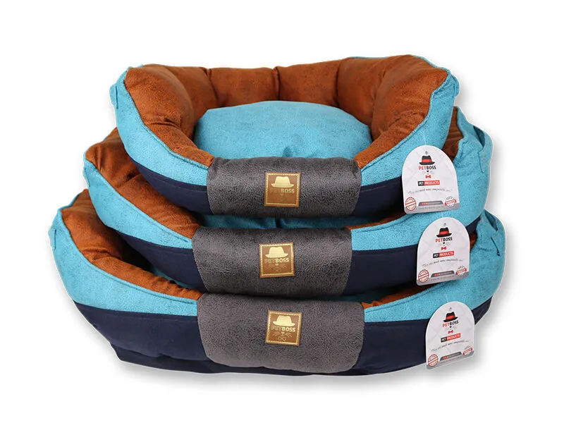 Petboss İstridye Kedi Köpek Yatağı Turkuaz Mavi Kahve Medium - 2
