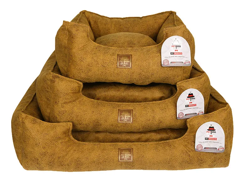 Petboss Kare Kedi Köpek Yatağı Hardal Medium - 2