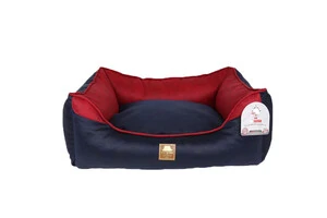 Petboss Kare Kedi Köpek Yatağı Kırmızı Mavi Medium