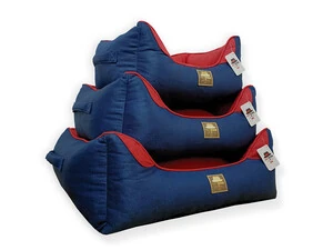 Petboss Kare Kedi Köpek Yatağı Kırmızı Mavi Large - 2