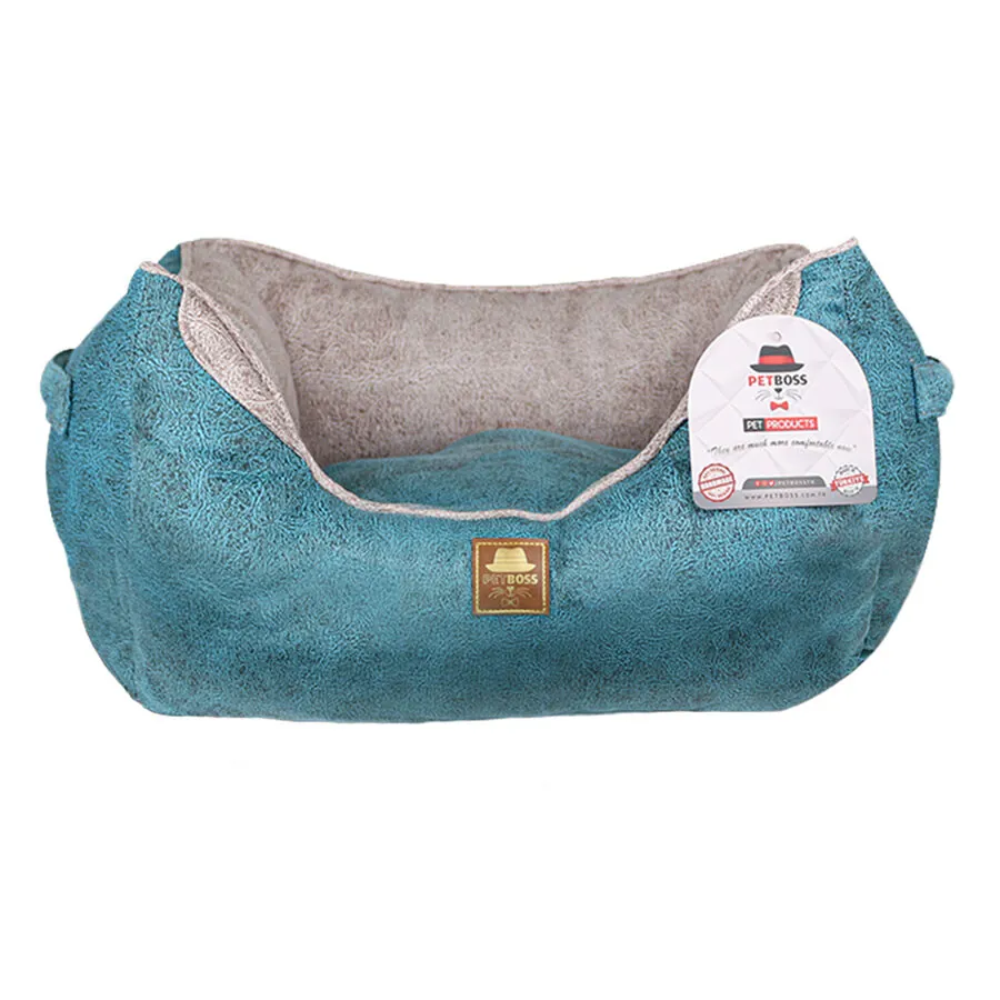 Petboss Kare Kedi Köpek Yatağı Mavi Small - 1