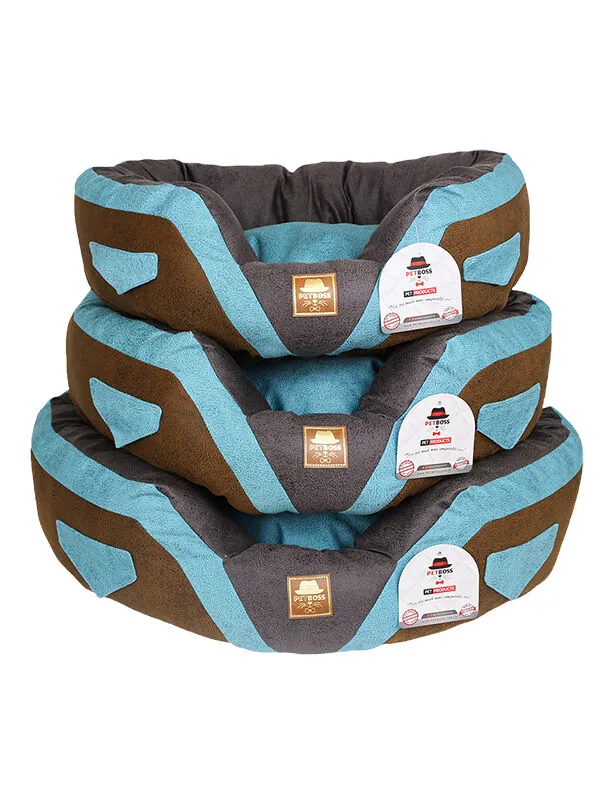 Petboss Maestro Kedi Köpek Yatağı Kahve Mavi Gri  Medium - 2